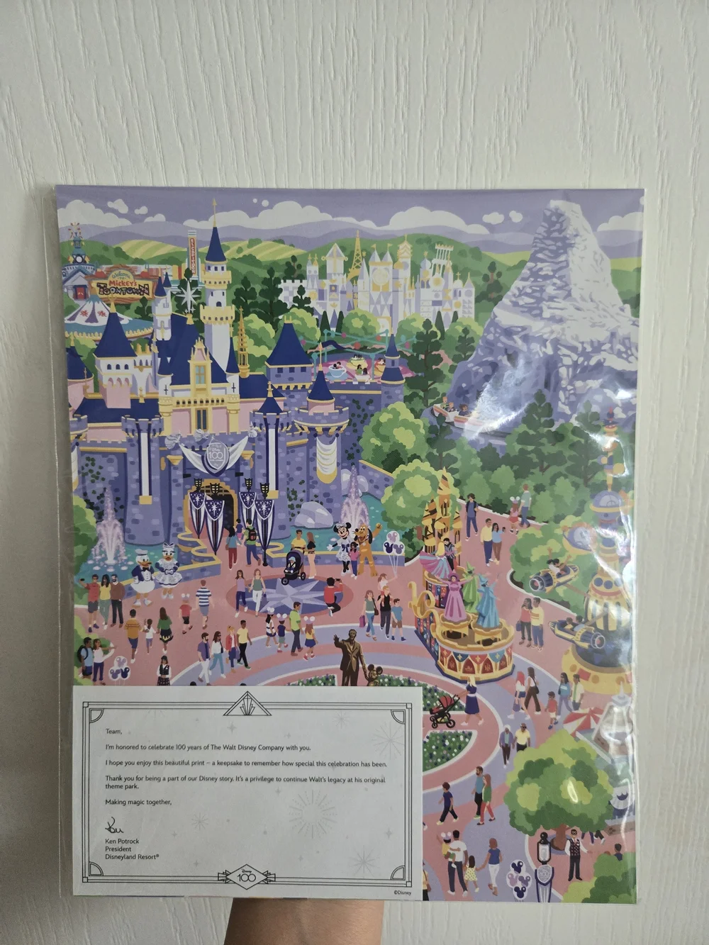 100 Years Of Walt Disney Theme Park Illustrated Art Print